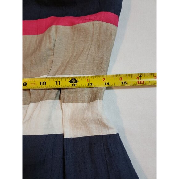 Sandro Ferrone Womens Sleeveless Striped Linen Blend Dress TG.42 size 6 Italy - Picture 10 of 12